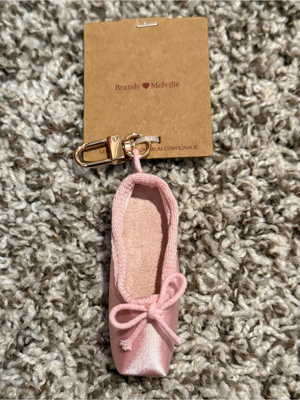NWT | Brandy Melville Ballet Slipper Keychain in Pink || 🩰